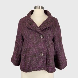 Erin London Purple Tweed Swing Jacket Small